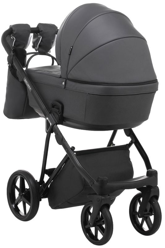 Коляска 2 в 1 Adamex Belissa ECO кожа 100% SA-4 темно-серый