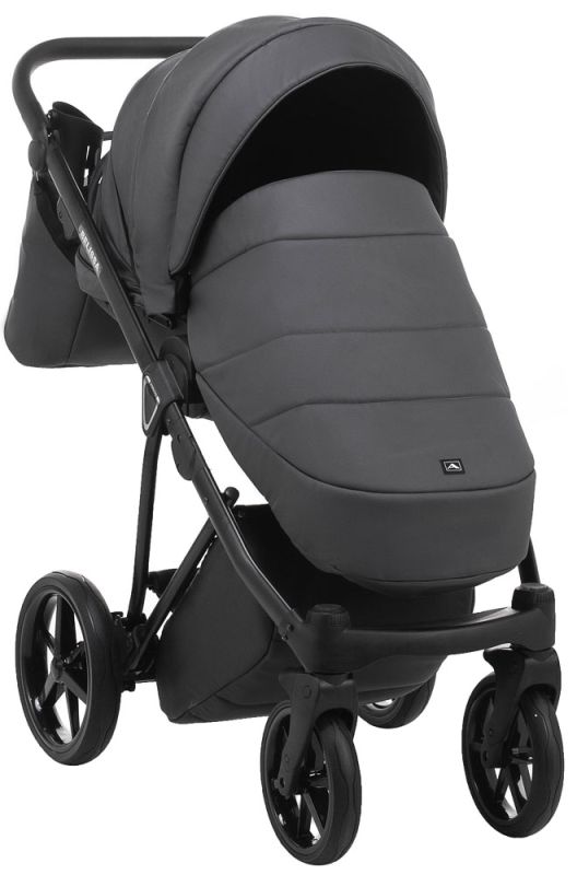 Коляска 2 в 1 Adamex Belissa ECO кожа 100% SA-4 темно-серый