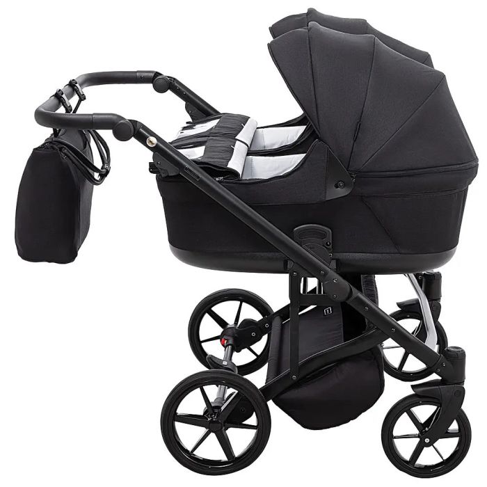 Коляска 2 в 1 для двойни Adamex Leo Duo Tip Black (TК-53)