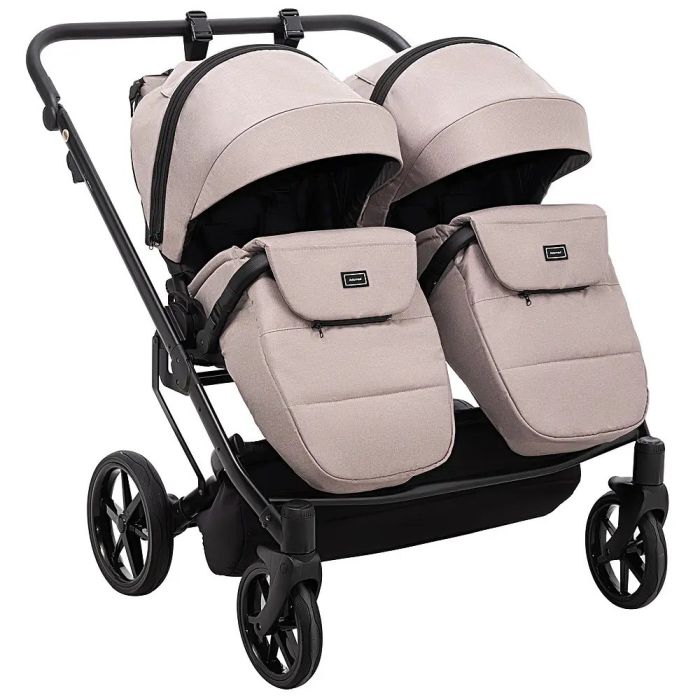 Коляска 2 в 1 для двойни Adamex Leo Duo Tip Capuchino (TК-72)