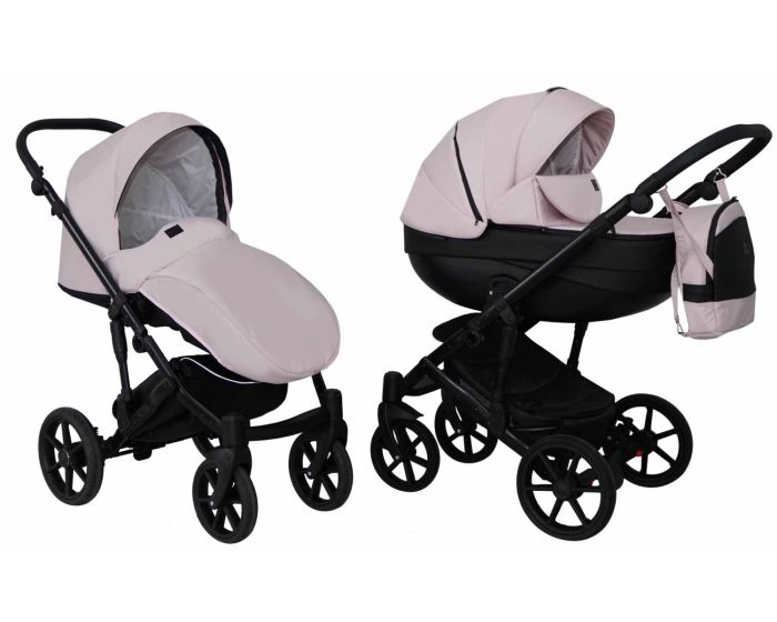 Коляска 2 в 1 Mikrus Viva 04 розовая ткань