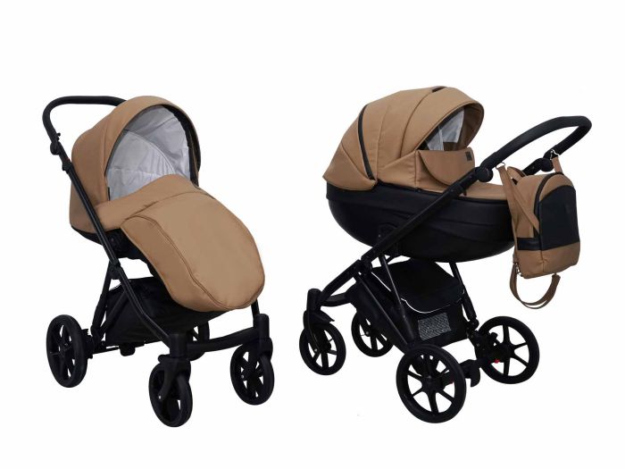 Коляска 2 в 1 Mikrus Viva Sport 11 бежевая кожа