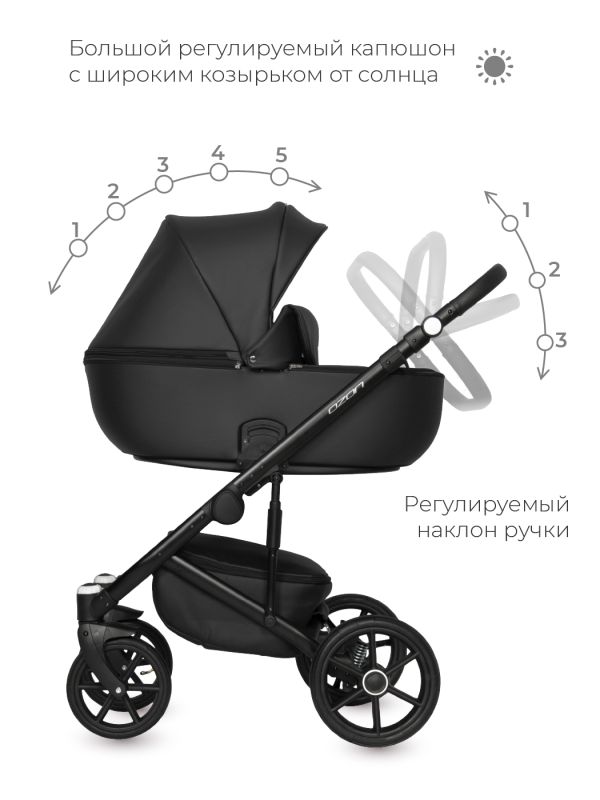 Коляска 2 в 1 Riko Ozon 06 Carbon