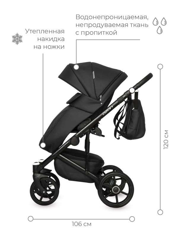 Коляска 2 в 1 Riko Ozon 06 Carbon